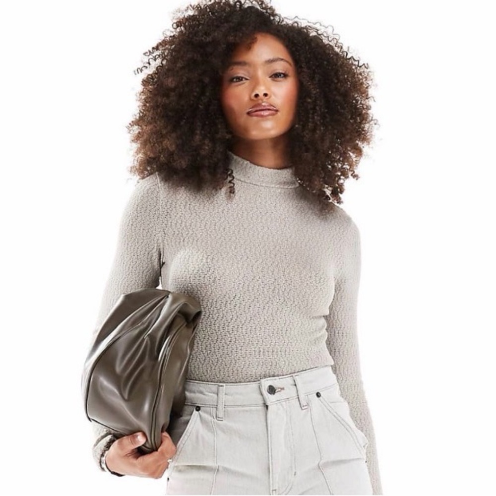 Gray Turtleneck bodysuit